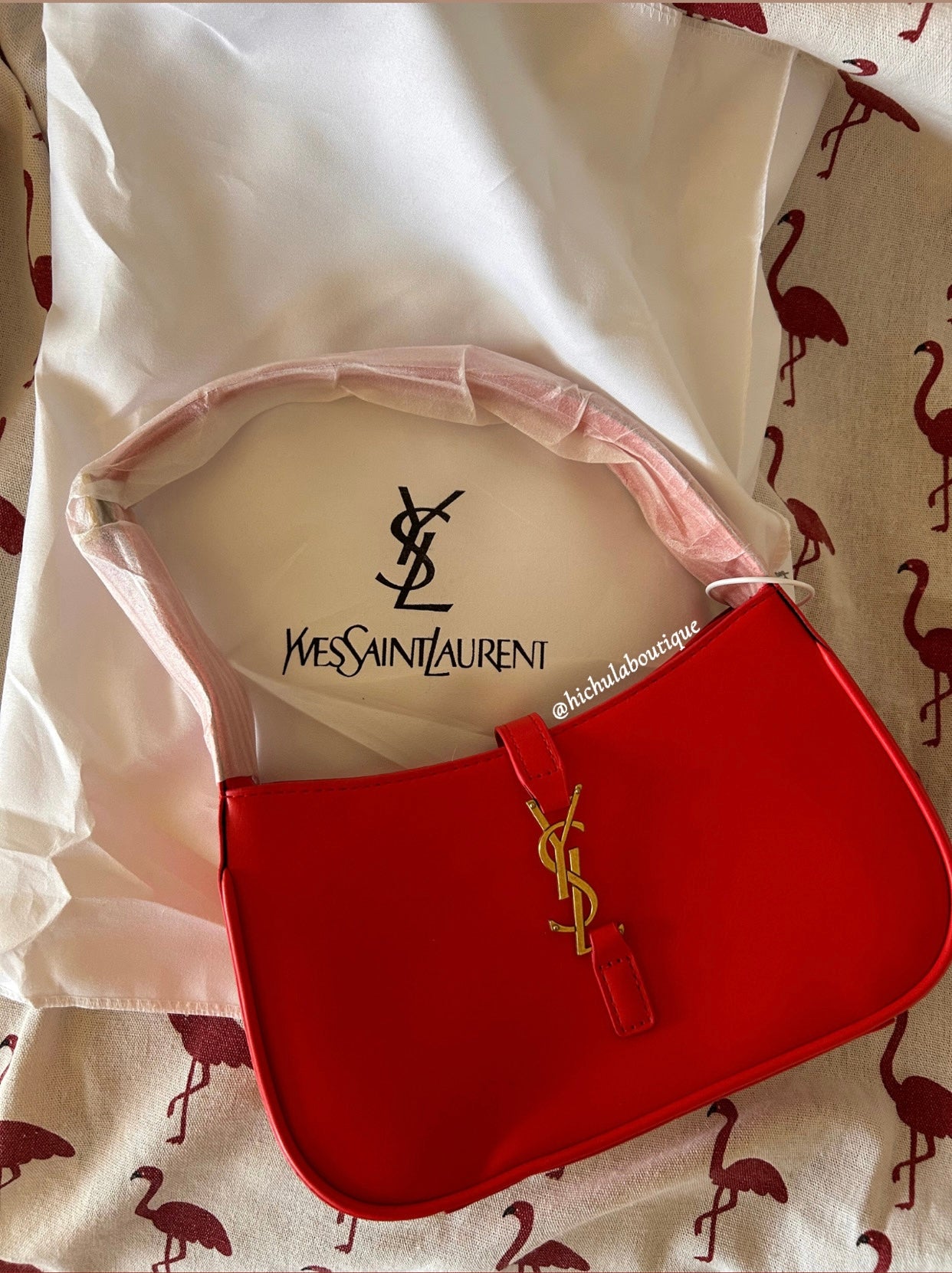 Red shoulder bag