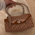 Vintage Bag with Pink Heart Charm