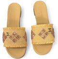 Genuine Leather Block Heel Slippers