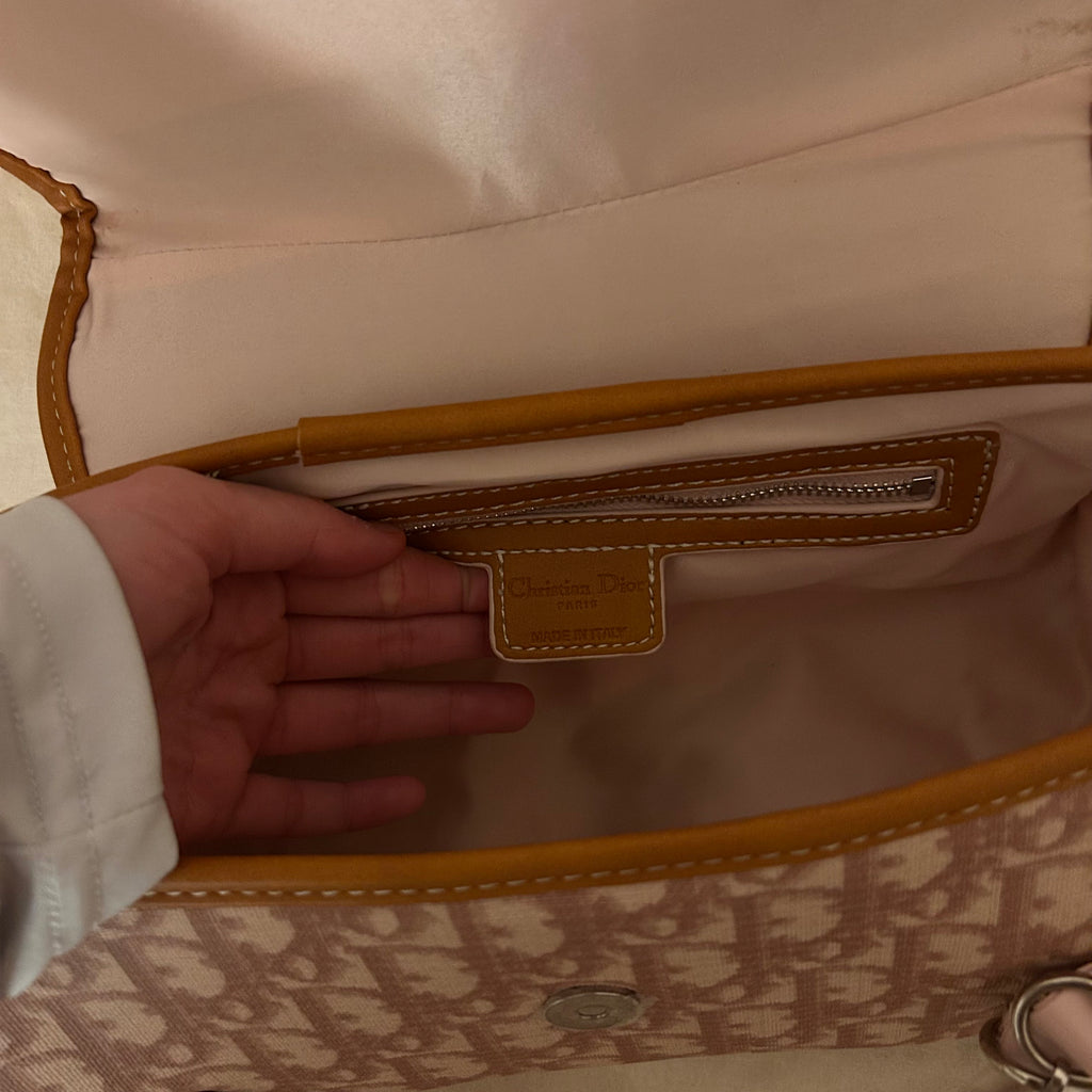 Vintage Bag with Pink Heart Charm