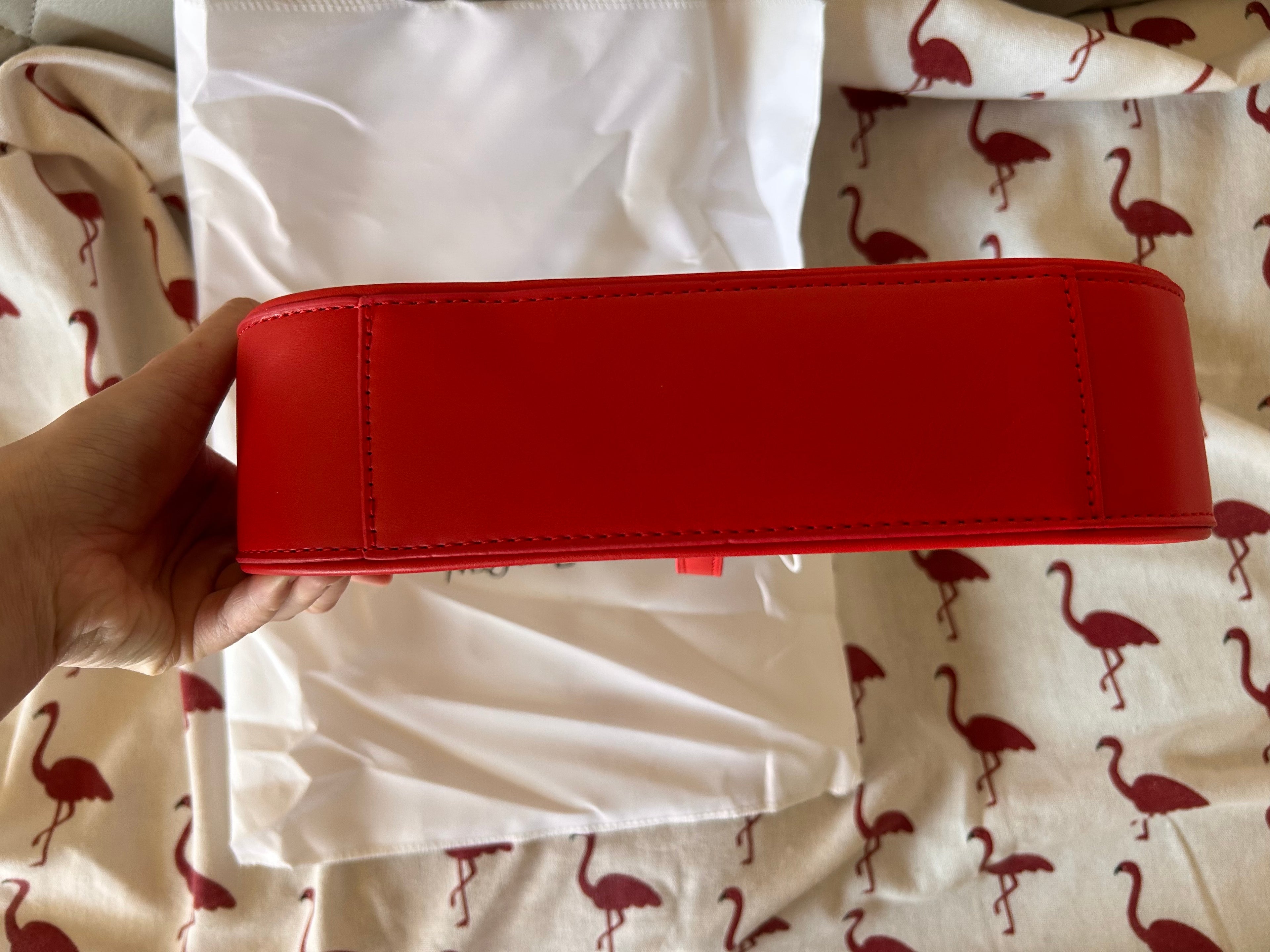Red shoulder bag