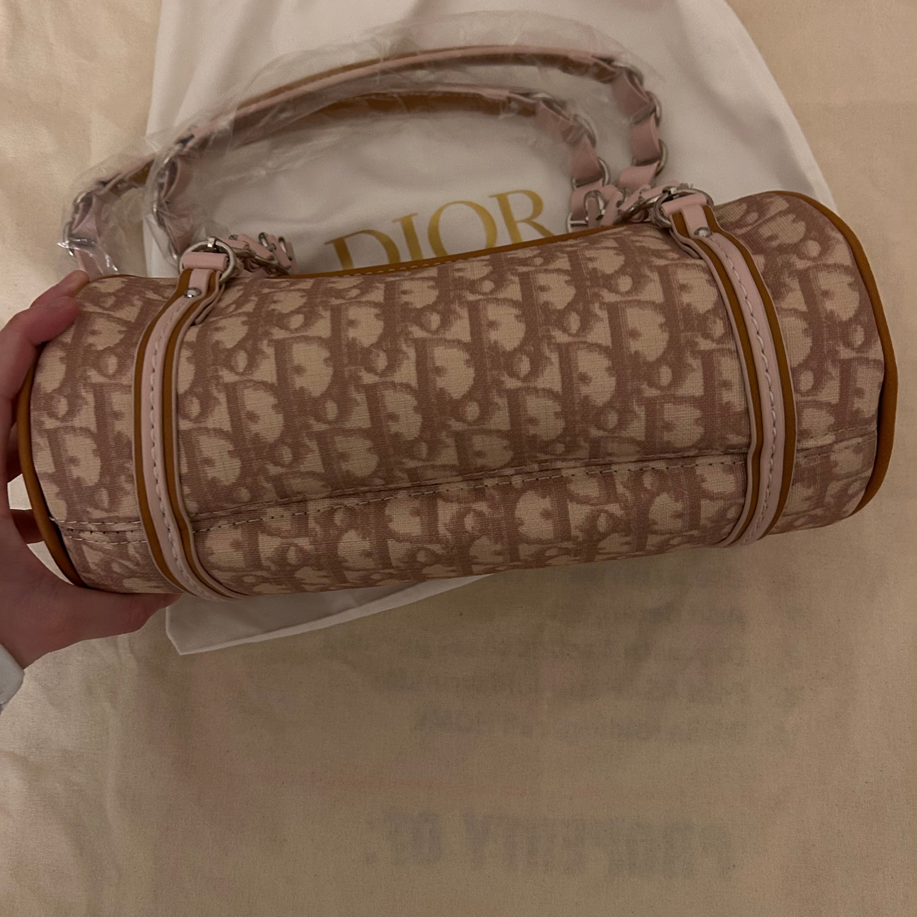 Vintage Bag with Pink Heart Charm