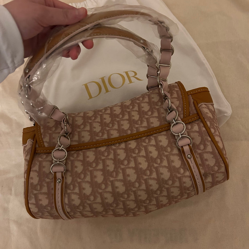 Vintage Bag with Pink Heart Charm