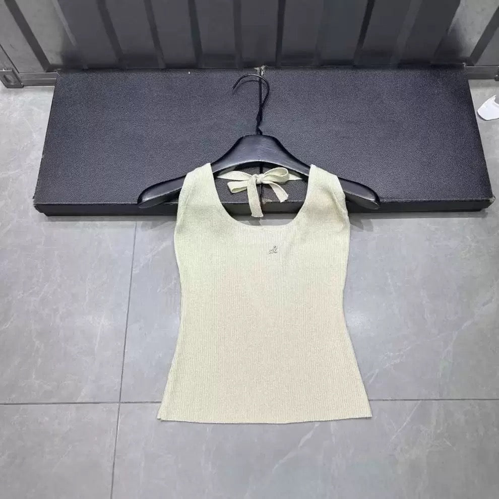 ribbed knit halter top