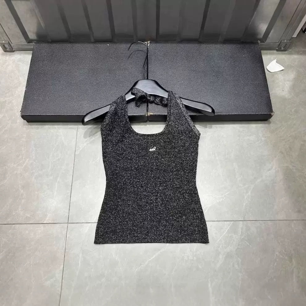 ribbed knit halter top